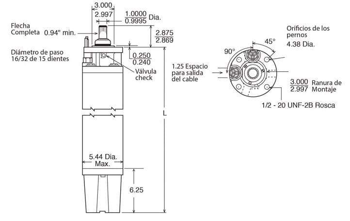 Motor Sumergible 6" Trifásico de 7.5 a 60 Hp , Franklin